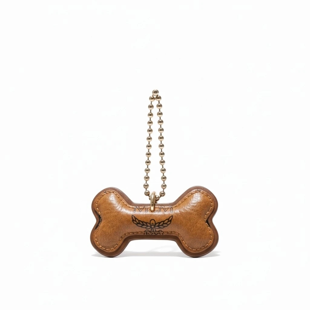 Bag Charm MCM Leather Dog Bone Keychain